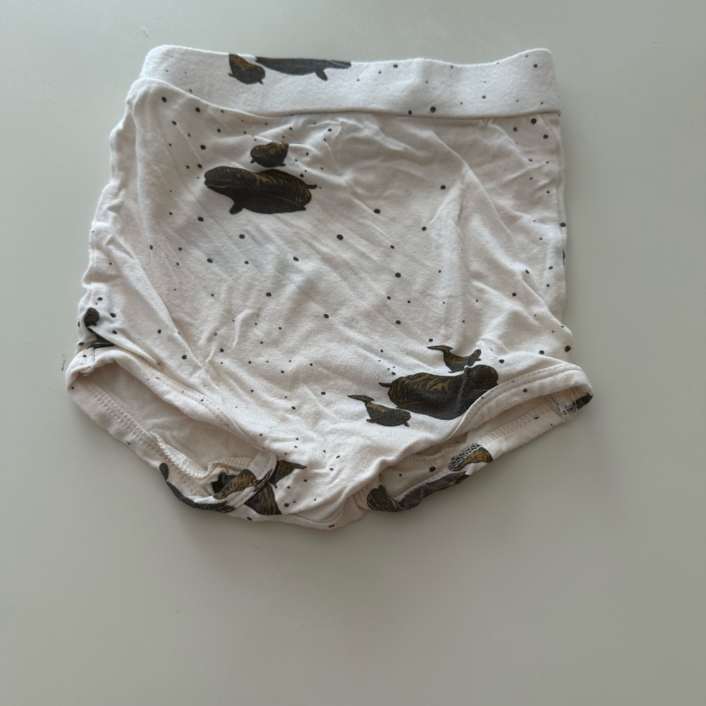 Kate Quinn Cream Whale Print Kids Bottoms